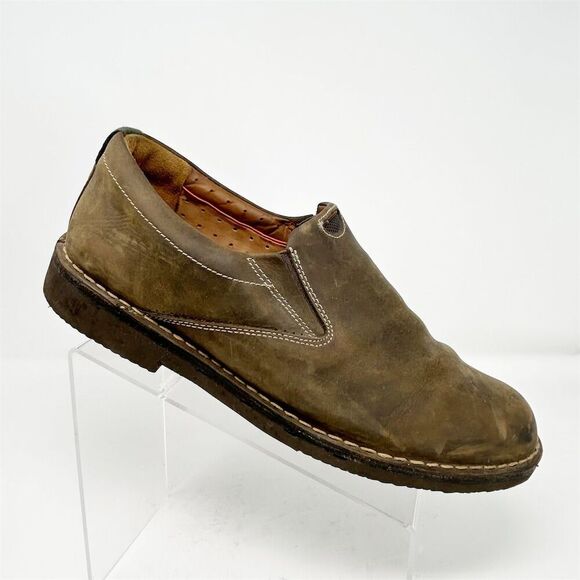 Clarks Unstructured Men's Slip-On Brown Leather Loafers Size 12 Casual Comfort - Picture 1 of 14